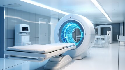 CT scan room in the modern hospital.