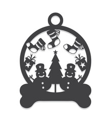 christmas ornament decoration vector collection with christmas ball flat design