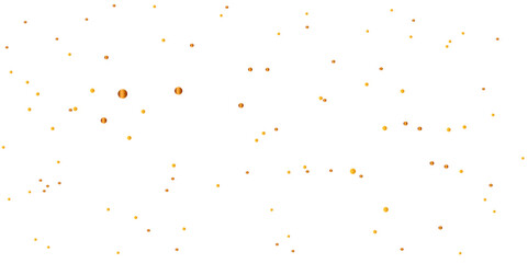 Abstract doted golden glitter particles splatter on transparent background. Luxury golden glitter falling bokeh celebration background. 