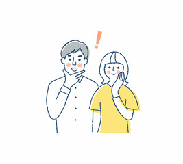 笑顔の若いカップル