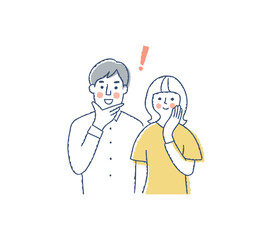 笑顔の若いカップル