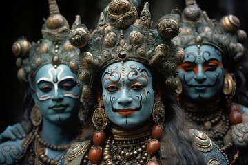  Traditional Indian dancers in elaborate costumes, Generative AI