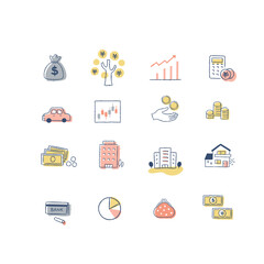 お金・投資・資産運用関連のアイコンセット
