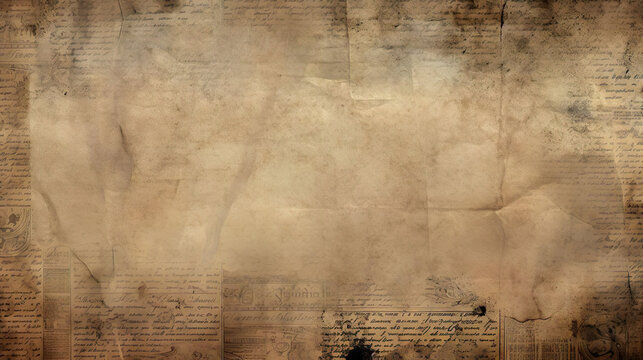 Vintage Grunge Texture Background with Aged Newspaper Paper