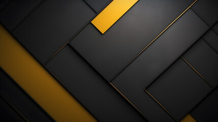 abstract yellow and black are light pattern with the gradient is the with floor wall metal texture soft tech diagonal background black dark sleek clean modern. Generative AI. - obrazy, fototapety, plakaty