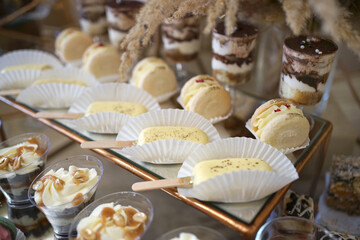 Sweet cookies are laid out and the buffet table is decorated.