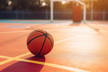 inviting basketball hoop in an open court