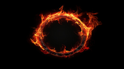Fototapeta premium ring of fire isolated on black background