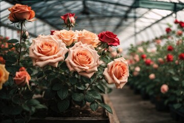 flowers in a greenhouse