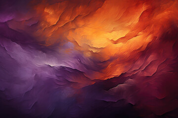 Painted background with dark orange brown purple abstract colors.