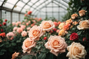 flowers in a greenhouse