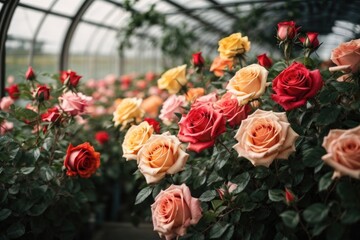 flowers in a greenhouse