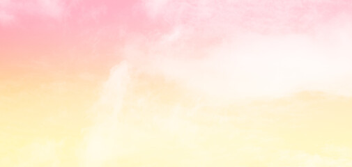 Naklejka na ściany i meble Sky Cloud Pastel Romantic Cloudy Background Twilight Sunrise Landscape Beauty View Orange Pink Gradient Fantasy Winter Summer Light Abstract Dream Magic Wallpaper Backdrop Paradise.