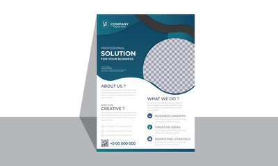 Attractive shapes & colors corporate brand business flyer design concept. best quality business leaflet, modern flier