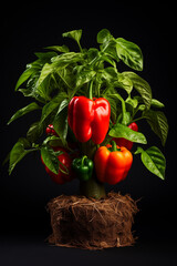 Plant of Colorful bell peppers,