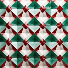  Fabric: Holiday Decoration with Green and Red Christmas Argyle Pattern