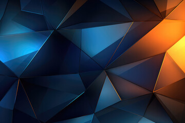 3d abstract geometric shapes in low poly style. Futuristic background design. Generative AI