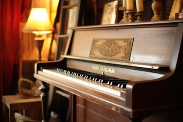 Fototapeta na wymiar an old piano implying family music traditions