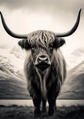 Foto op Canvas Grass mammal nature highland scotland bull animal horn farming scottish cow © VICHIZH