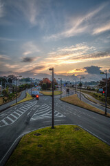 茨城県水戸市　紅葉映える千波湖の朝
