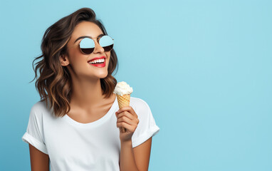 A Woman's Moment with Ice Cream- portrait of a woman with ice cream 