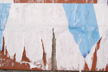 Torn and ripped street poster background, abstract and messy old paper collage