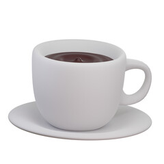 Hot Coffee 3D Illustration