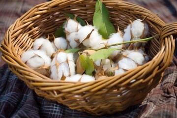 raw silk cocoons in a basket