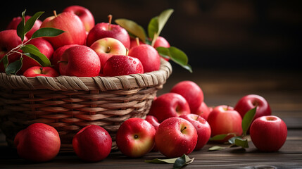 red apples in a wicker basket