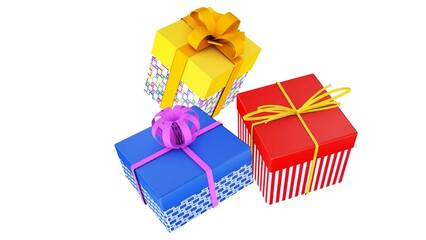gift boxes isolated on white background