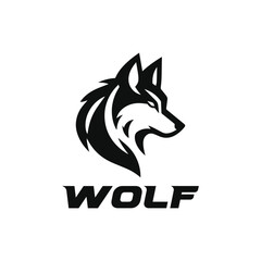 Sleek and Minimalist Wolf Logo Design, Embrace Ambitious Wolf Vector Logo