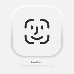 Face ID Security function for unlocking a smartphone or PC. Face scan detector. Vector EPS 10