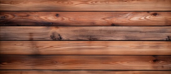 Horizontal background with textured brown wood plank wall