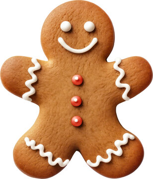 Christmas gingerbread man illustration. Generative AI
