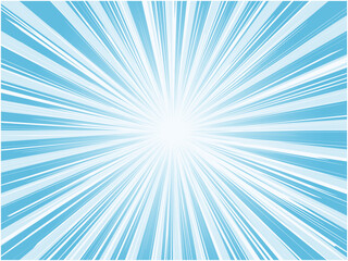 激しくスパークする集中線素材_ライトブルー