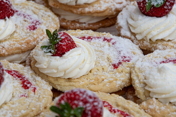 Strawberry cream cookies, Chatelherault Country Park, Motherwell, UK, scotland