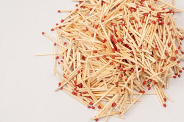 New matchsticks isolated on a background.