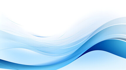 Blue and white business wave banner background. Generative AI.