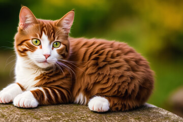 Obraz premium A beautiful cat. Feline Charm. The Enigmatic World of Cats. Generative AI