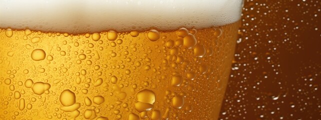 Fresh beer froth with foam bubbles texture background.