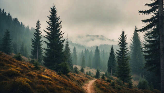 photography of misty landscape