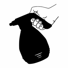 Spray bottle for gardening in hand