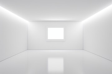An empty white room with a window, shadows from the light for product presentation, background for your photos, overlay