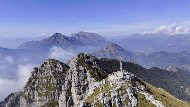 AERIAL - View of the Summit of Mount Resegone