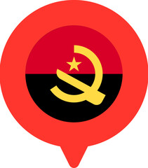 Angola  flag On Pin icon