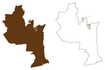 Fototapeta na wymiar Aboriginal Shire of Lockhart River (Commonwealth of Australia, Queensland state) map vector illustration, scribble sketch Lockhart River map