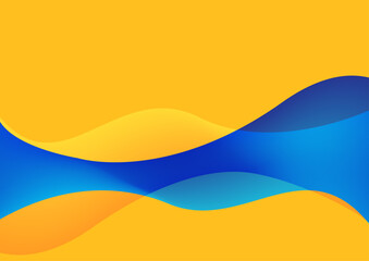 Abstract background with yellow and blue wave. Vector illustration.