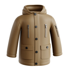 3D Illustration of Sleek Parka Jacket for Winter Wardrobe © Eklip