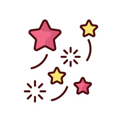 Firework icon isolate white background vector stock illustration.