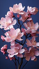 Purple magnolia flower, Magnolia felix on background. Floral flower illustration. Generative AI
